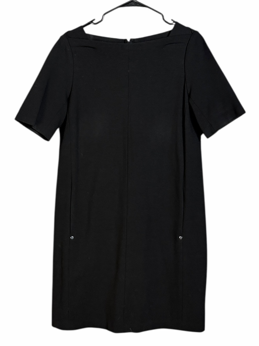 Lafayette 148 New York Black Cyra Lace Panel Square-neck Women's Medium - Picture 3 of 10